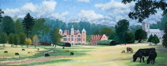 Blickling Hall and Church panorama