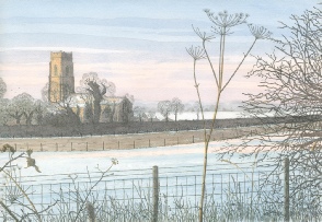 Erpingham Church, Winter snowscape